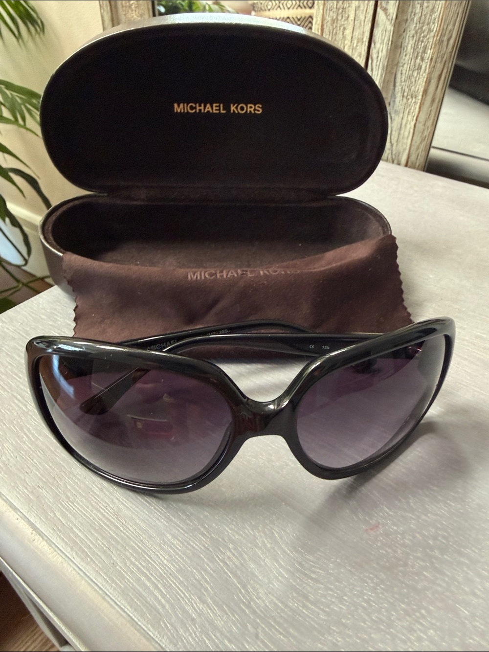 Michael Kors Black Frame Sunglasses with Gradient Smoke Lenses